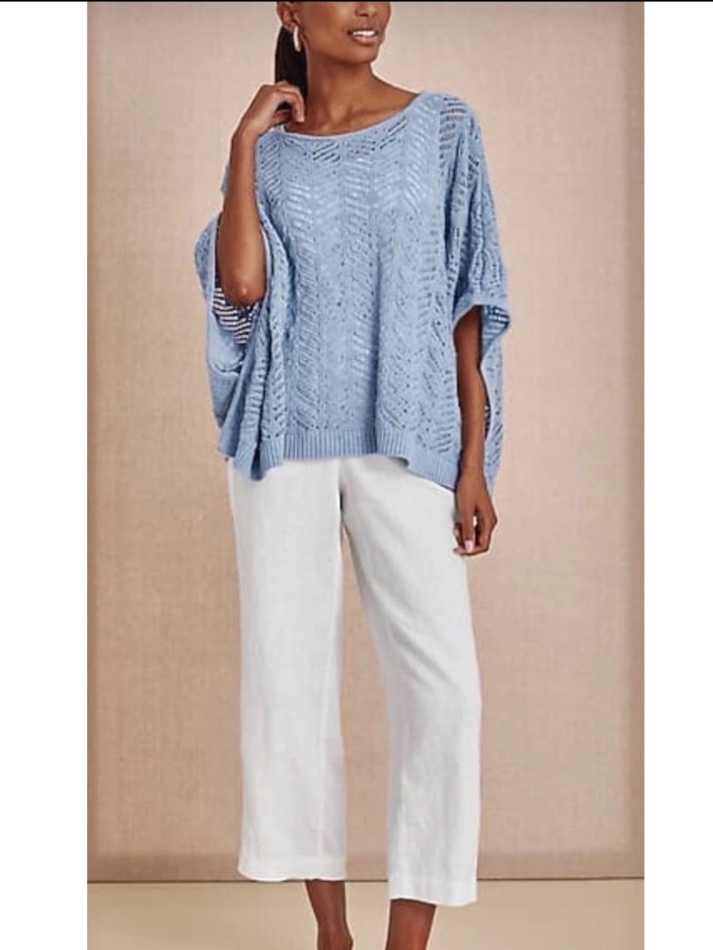 J. Jill Pure Jill Linen Crop Pants Women’s Size S White Elastic‎ Waist Pockets